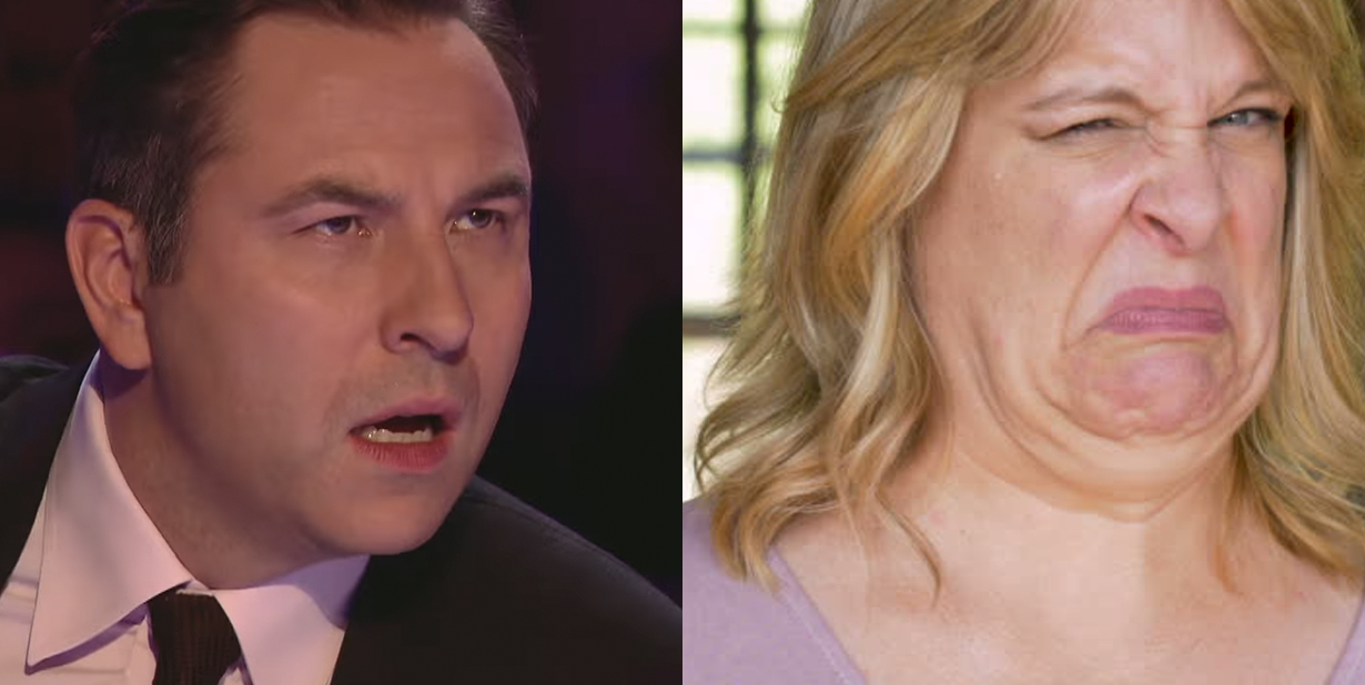 Shocked and confused people split image