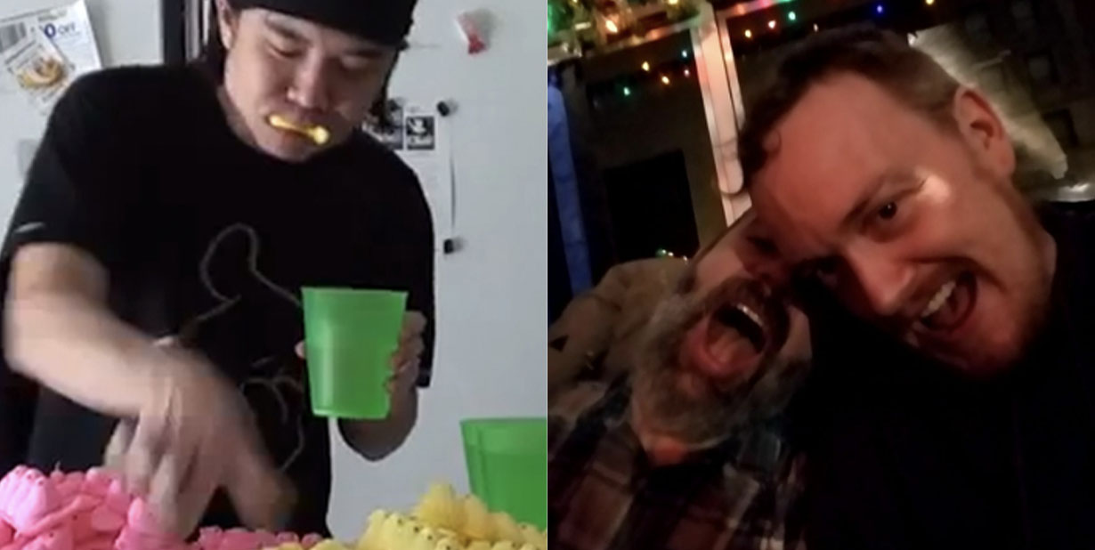 Party people split image