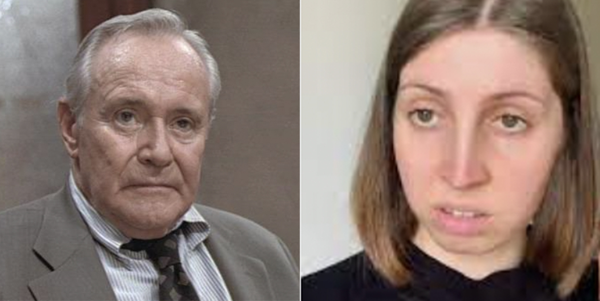 Boss and woman caught off guard split image