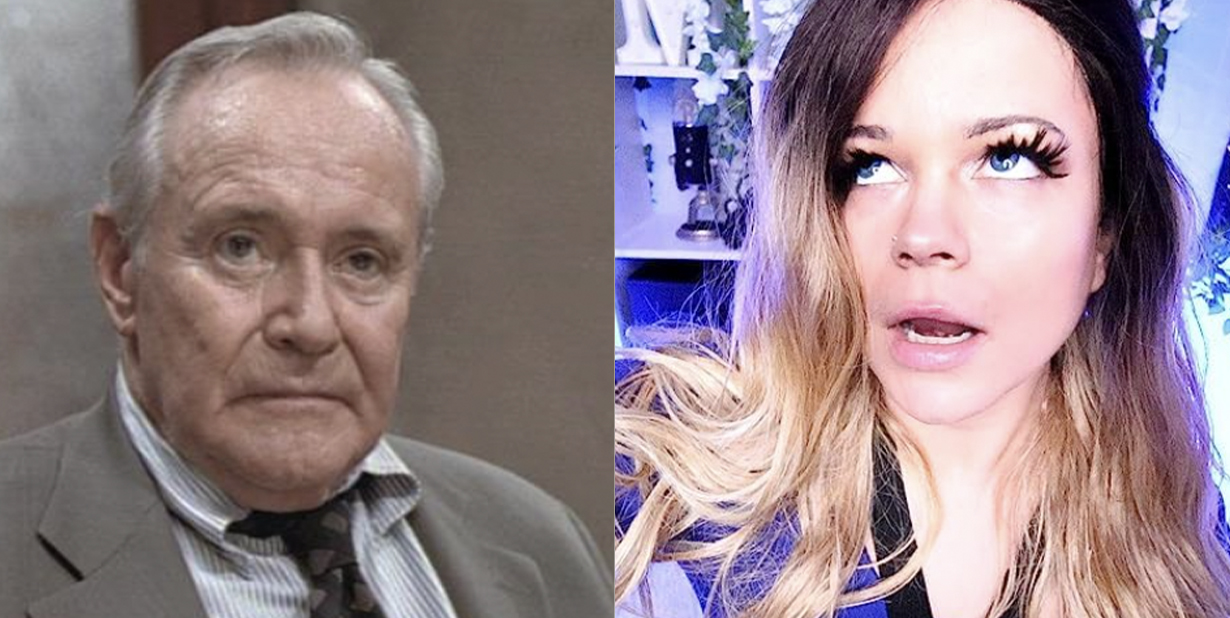 Lawyer and dumb woman split image