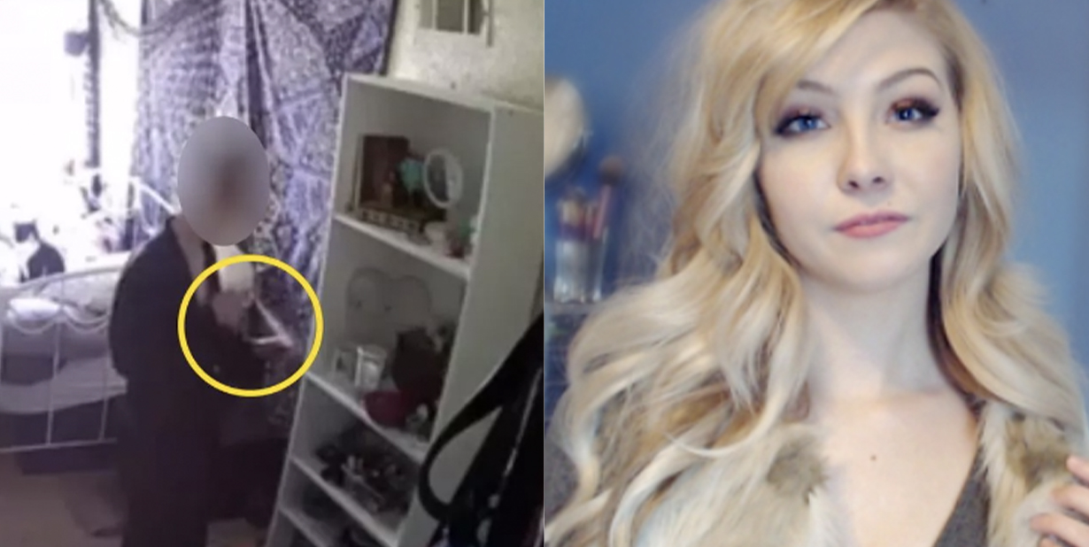 Roomate on camera split image