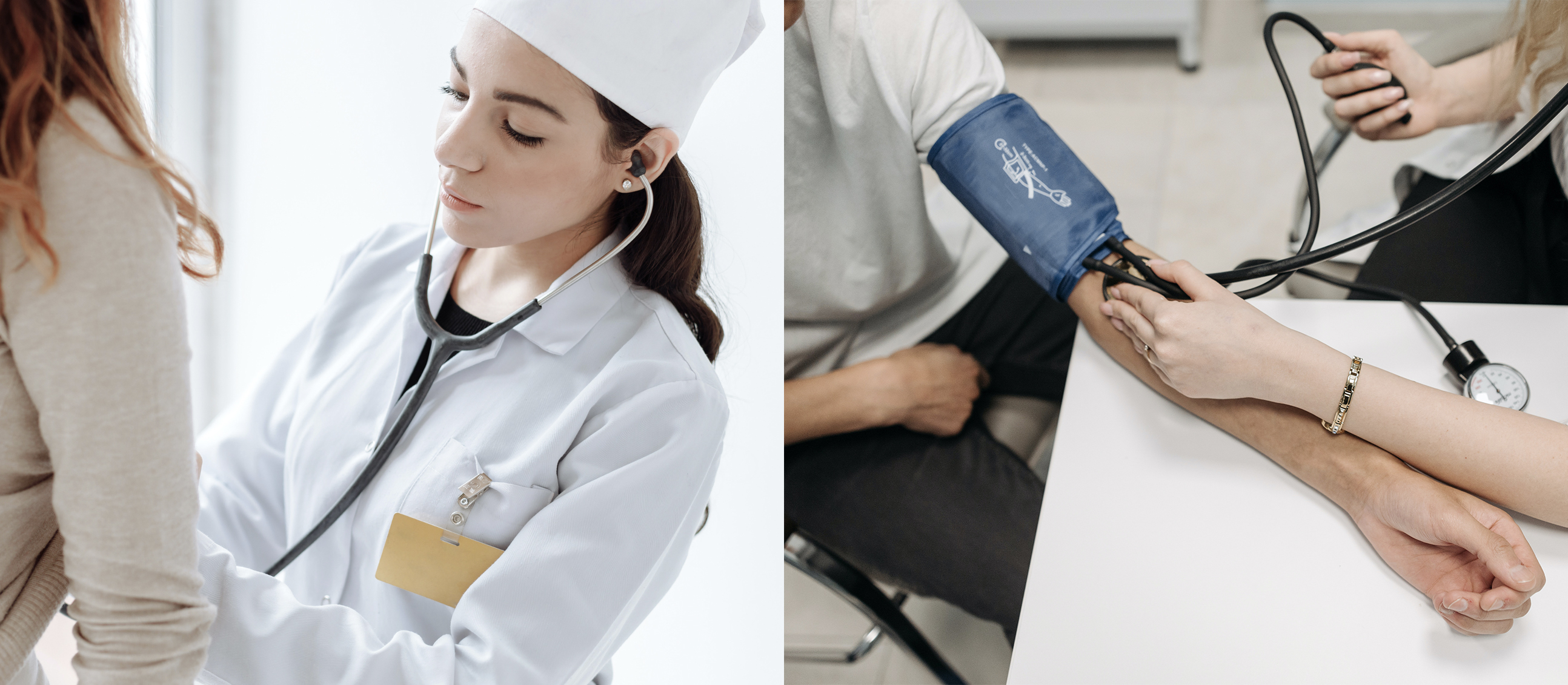 Doctor visit split images