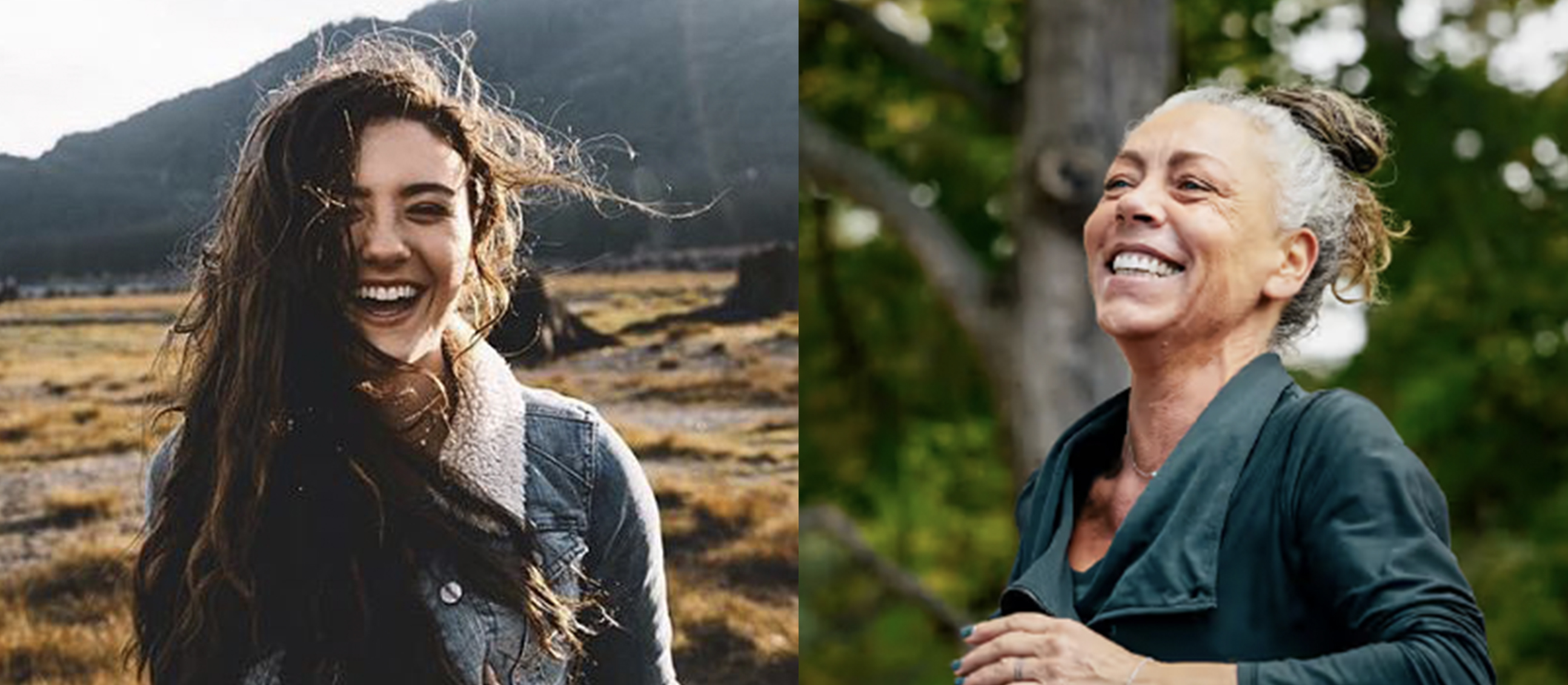 happy healthy women image split