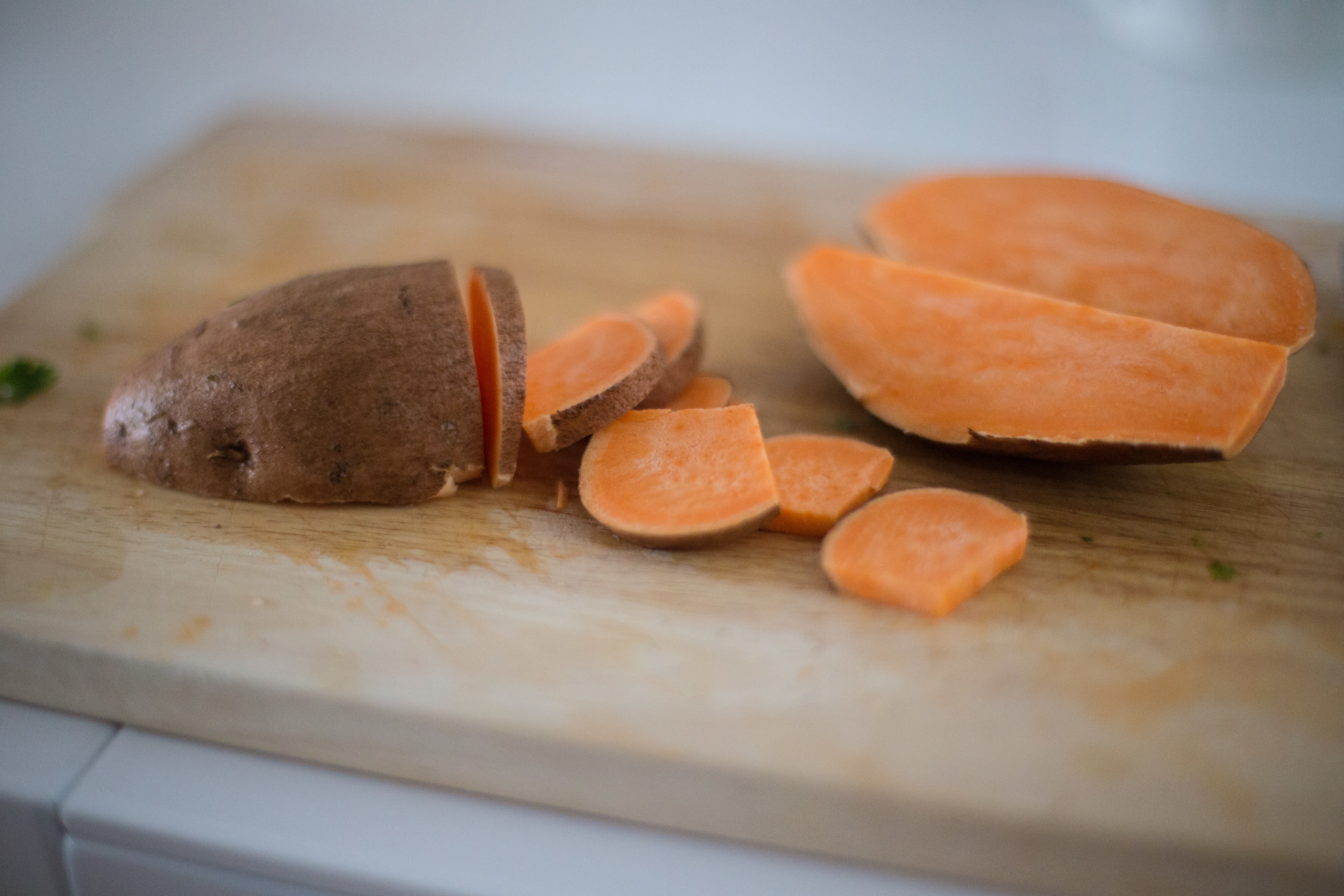 Cut up sweet potato