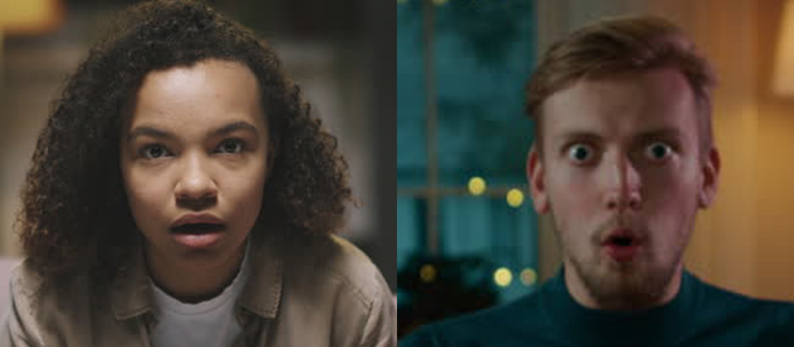 shocked people split image