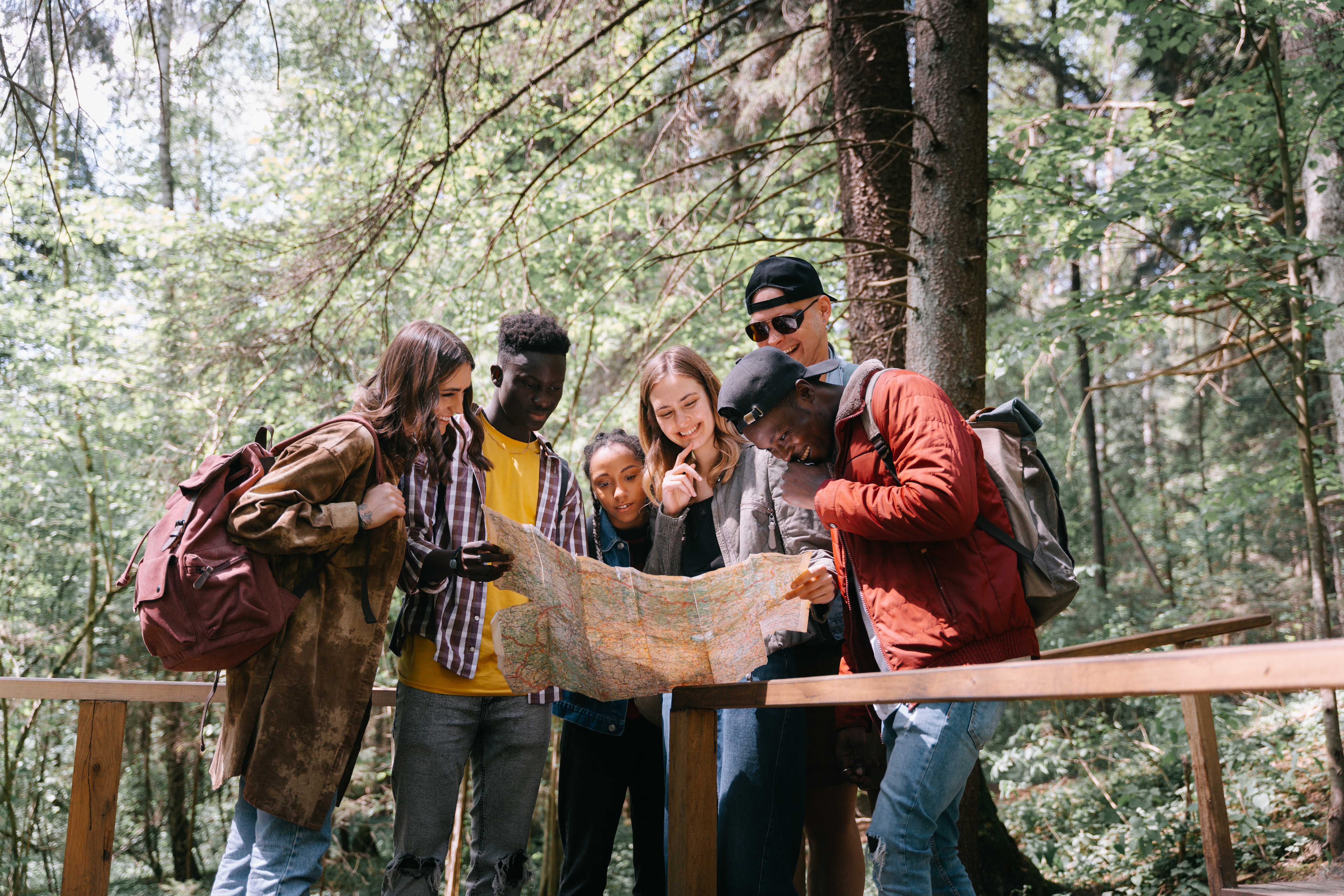 A group of friends on a hike