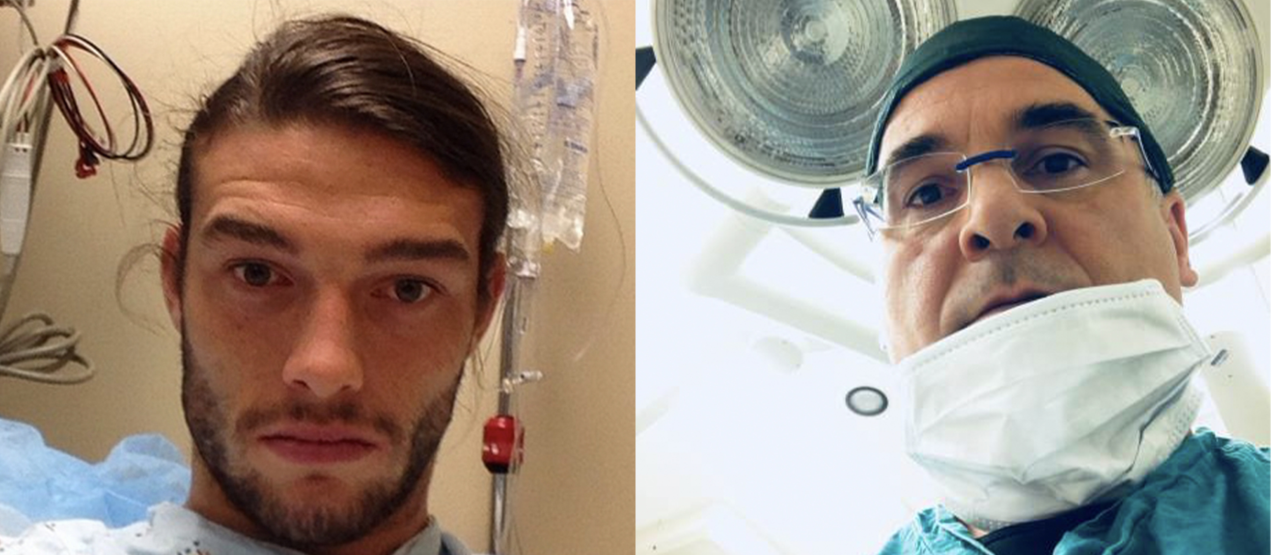 upset patient and dumb doctor split image