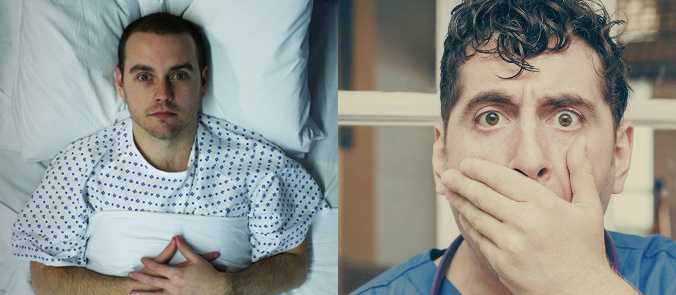 patient and doctor split image