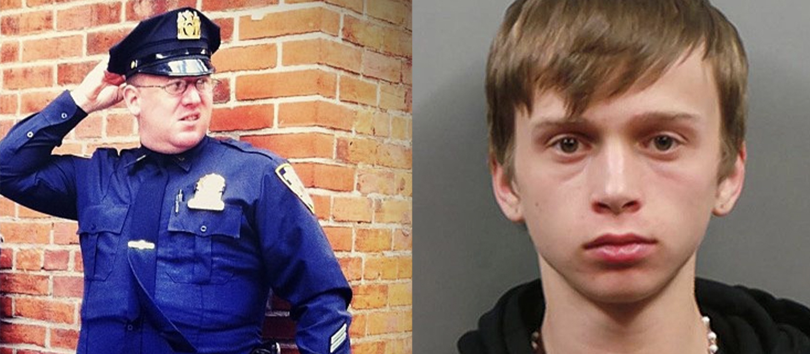 Cop and criminal split image