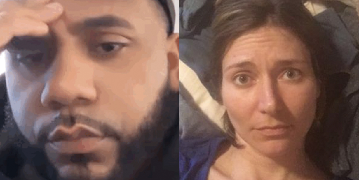 Frustrated people split image