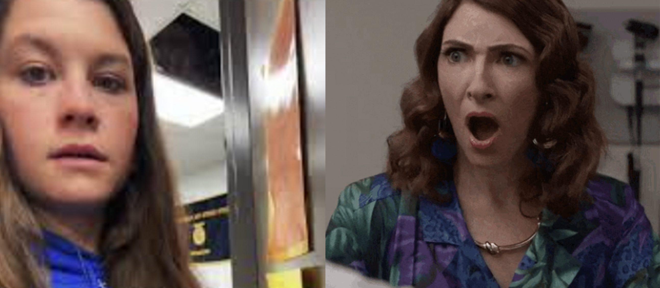 shocked women split image