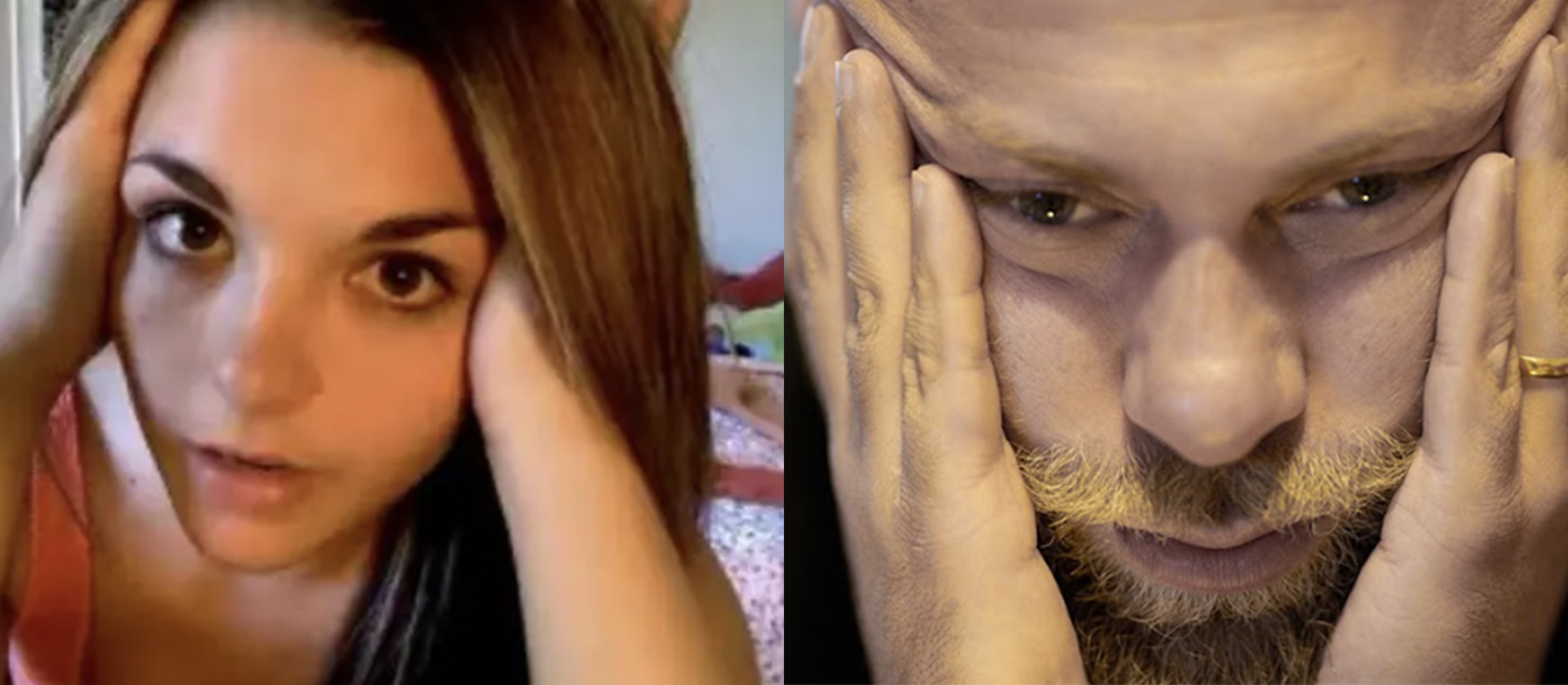 two overwhelmed people split