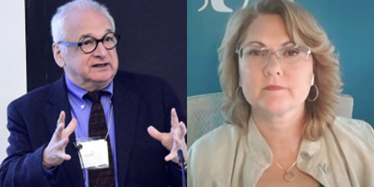 Man and woman split image