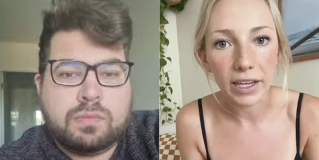 Concerned people split image