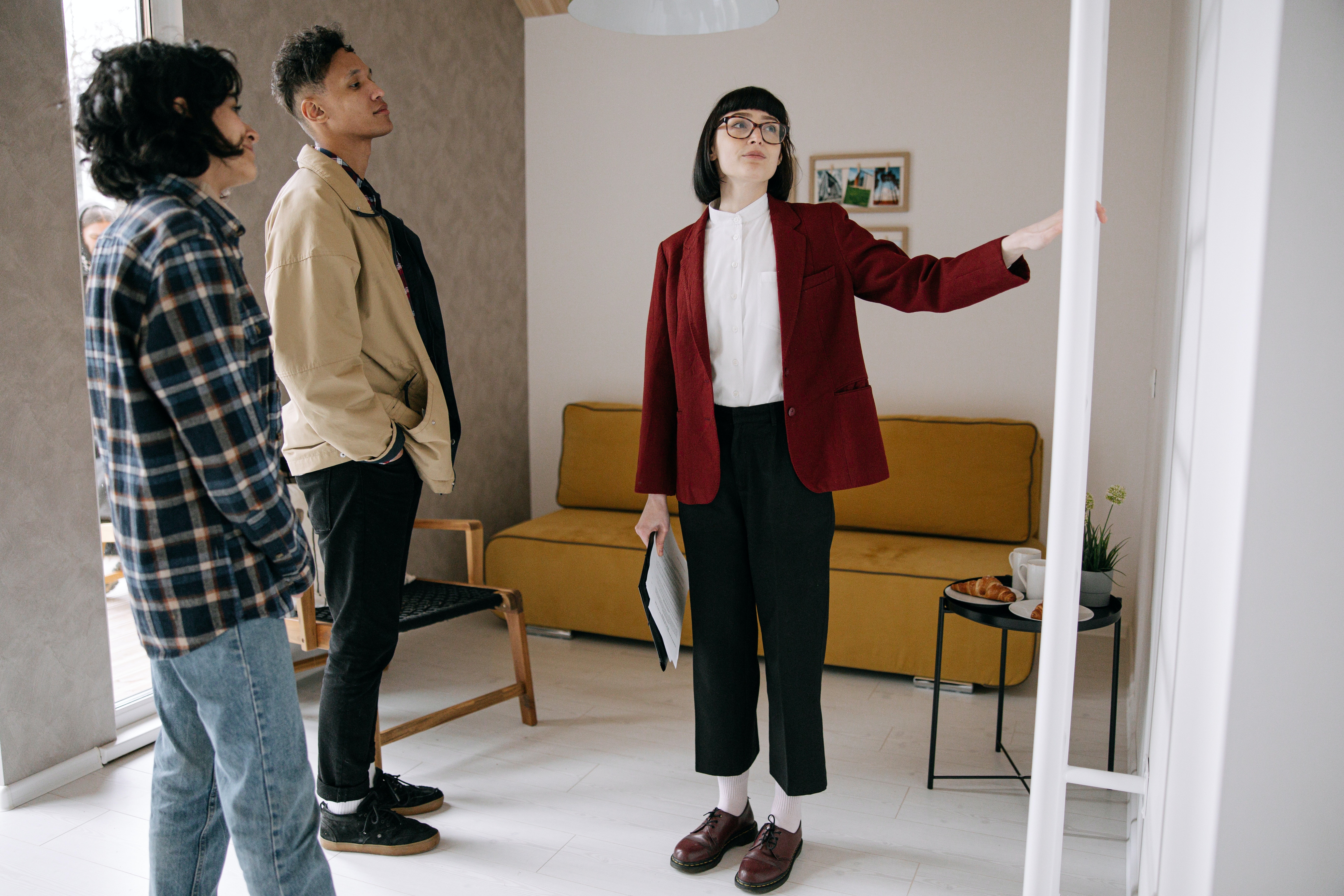 A couple looking at an apartment to rent