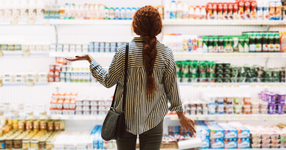 Woman grocery shopping