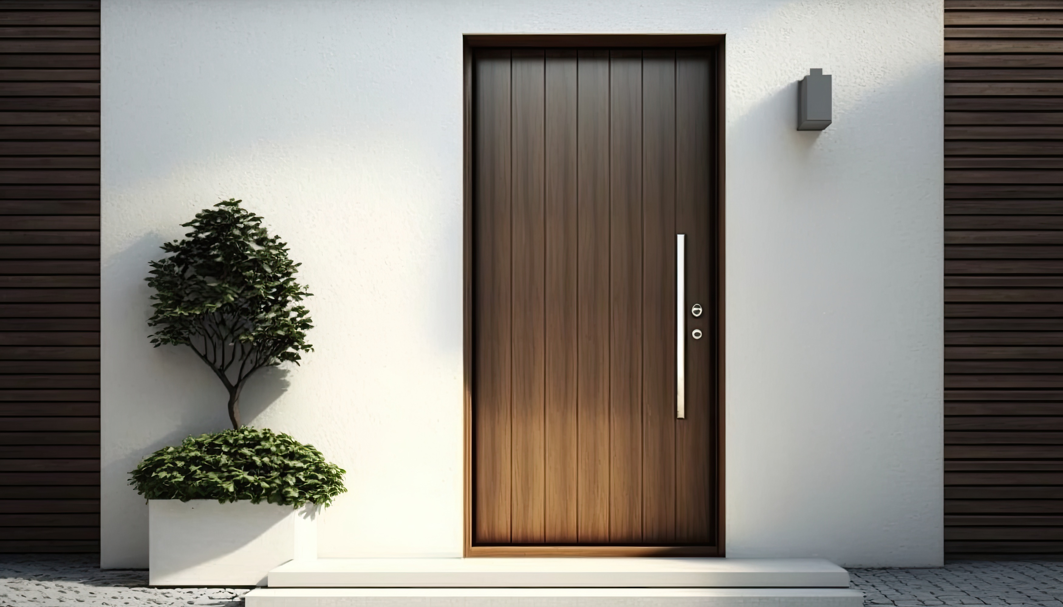 Brown front door