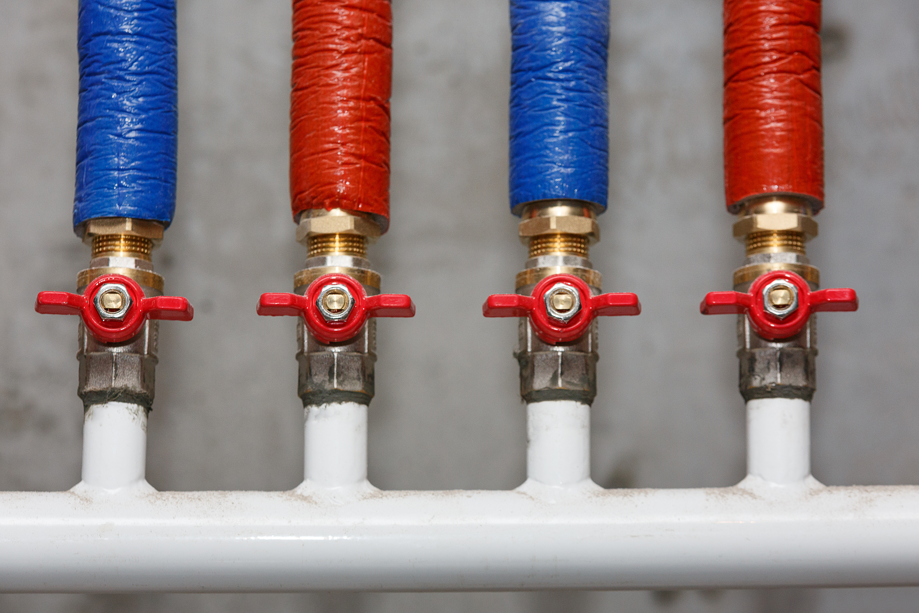 Insulated pipes in a house