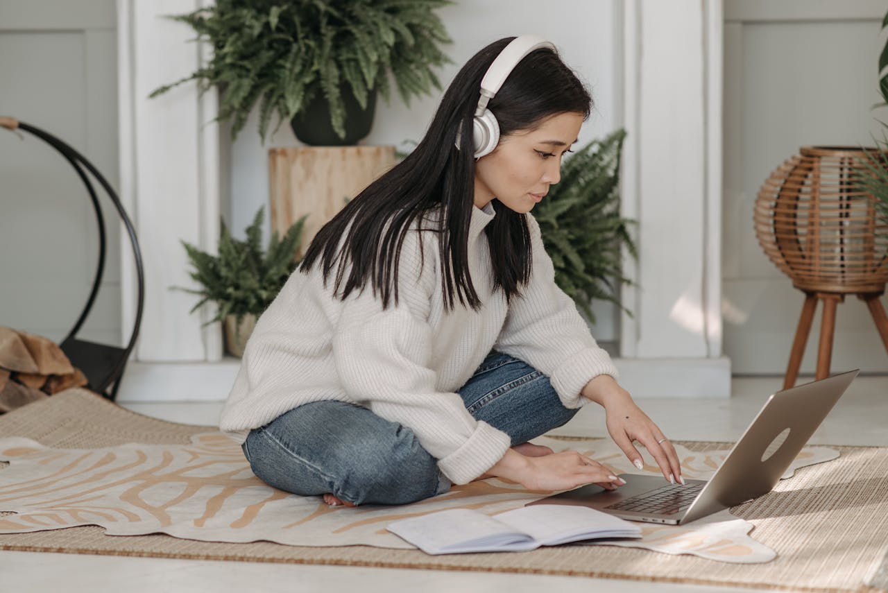 A Woman using a Laptop