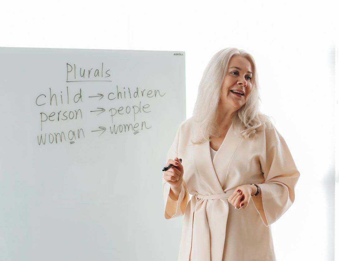 Teacher Discussing Her Lesson