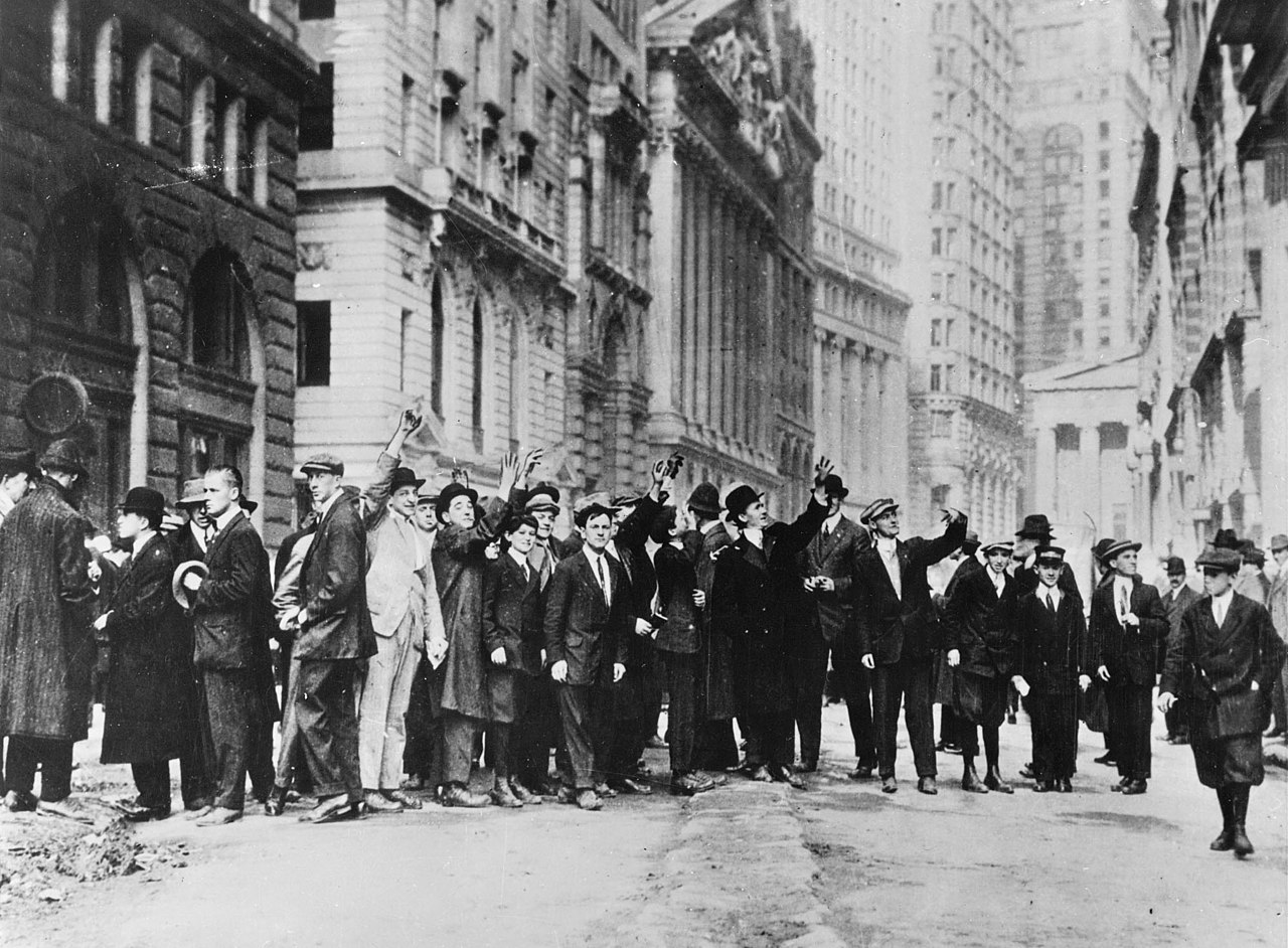 Crowds Gathering Outside New York Stock Exchange