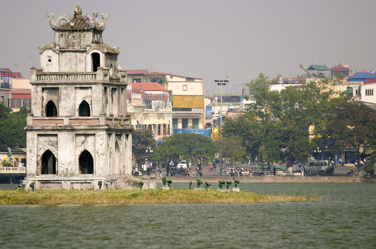 Hoan Kiem Lake With Thap Rua located in Hanoi