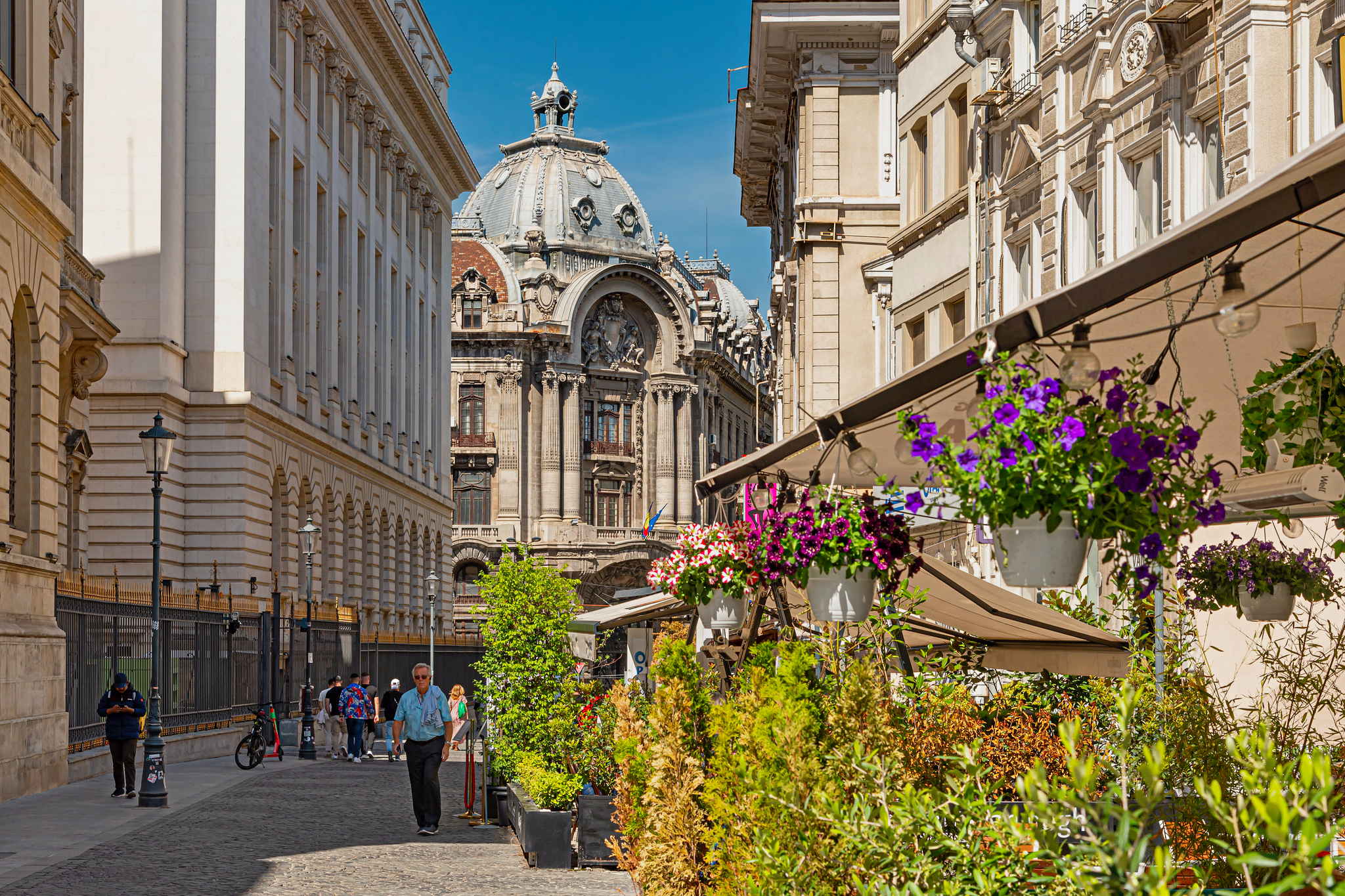 Historic street located in Bucharest, Romania