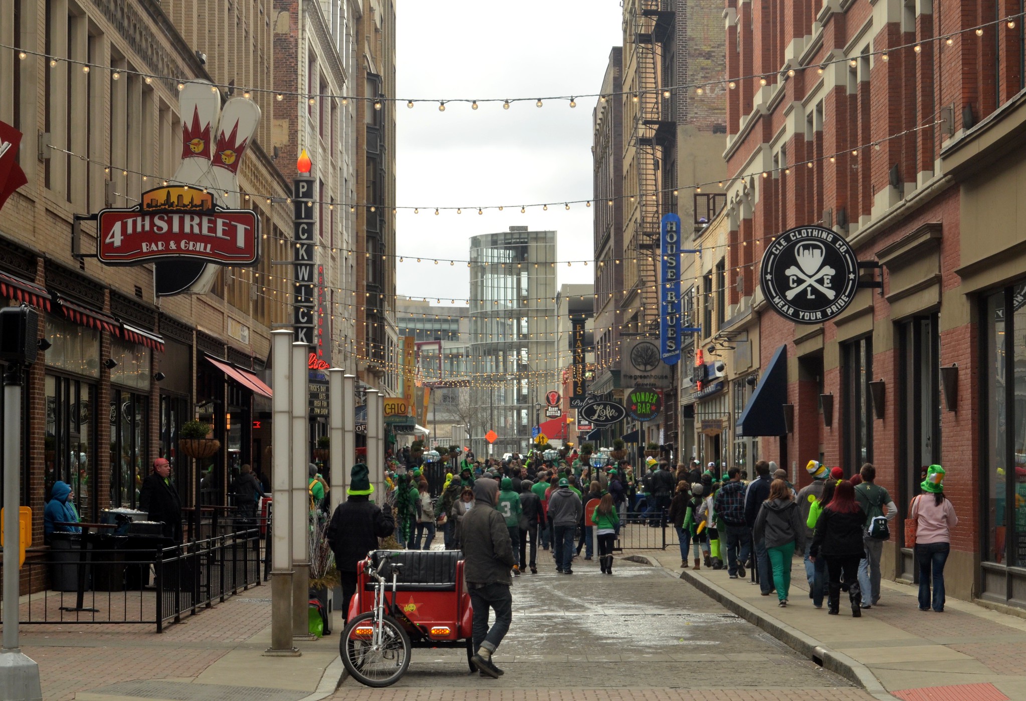 A busy street in Cleveland, Ohio