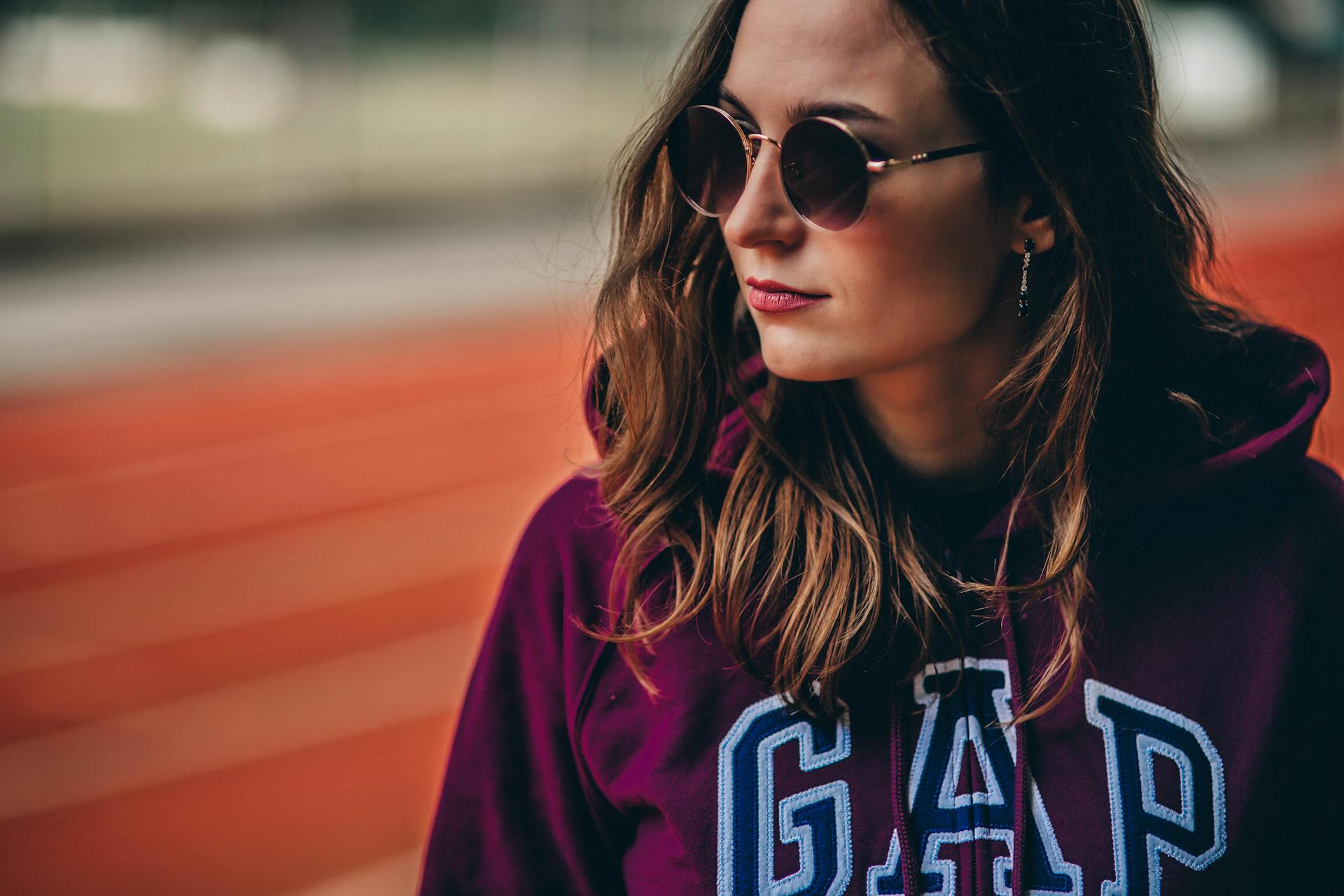 Woman in Purple Hoodie
