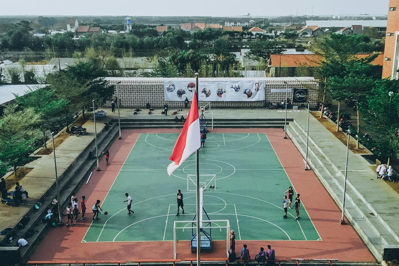 School Basketball Court.
