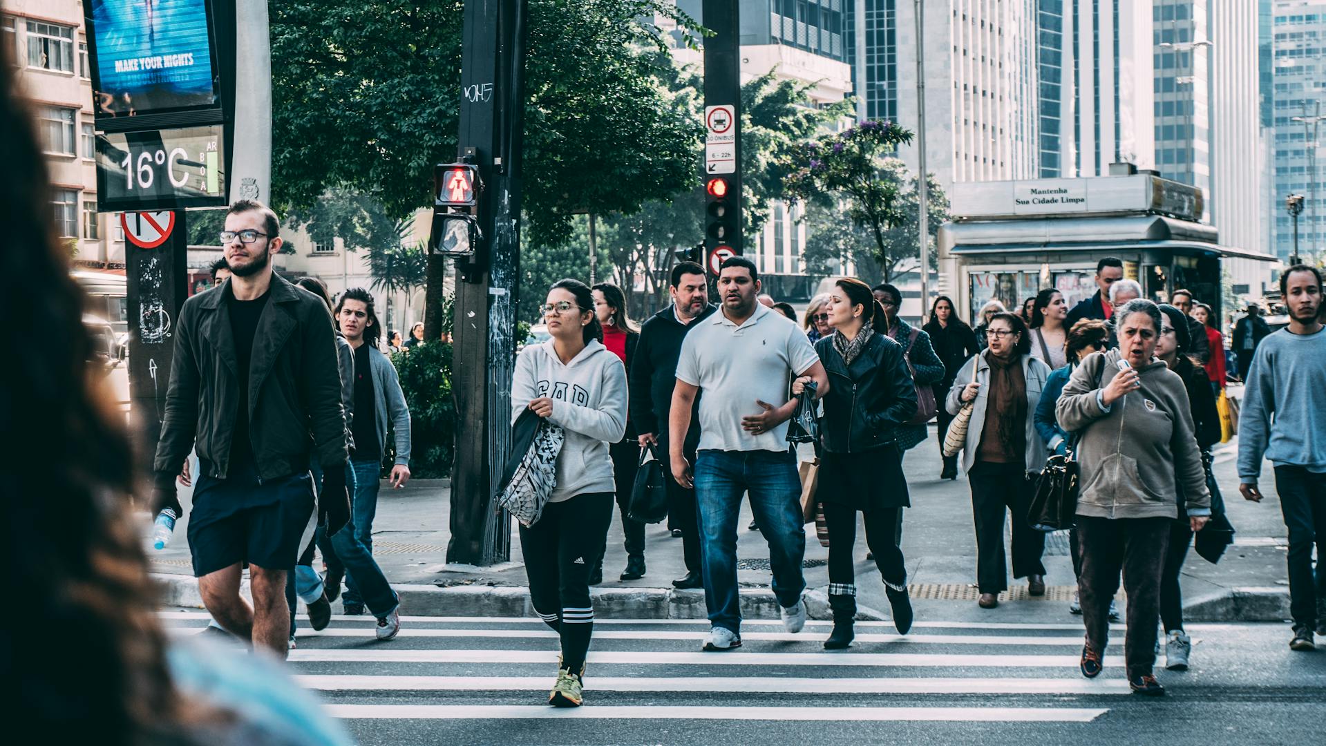 People crossing a street