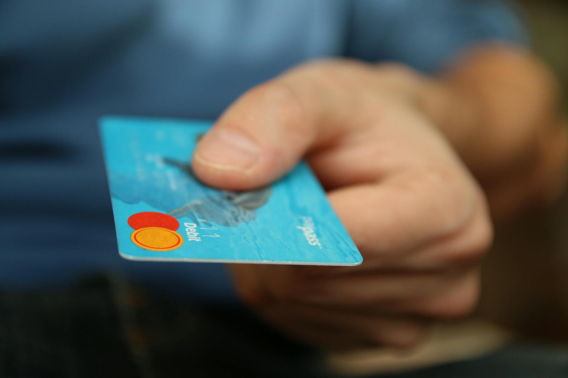 Close up photo of a Debit card