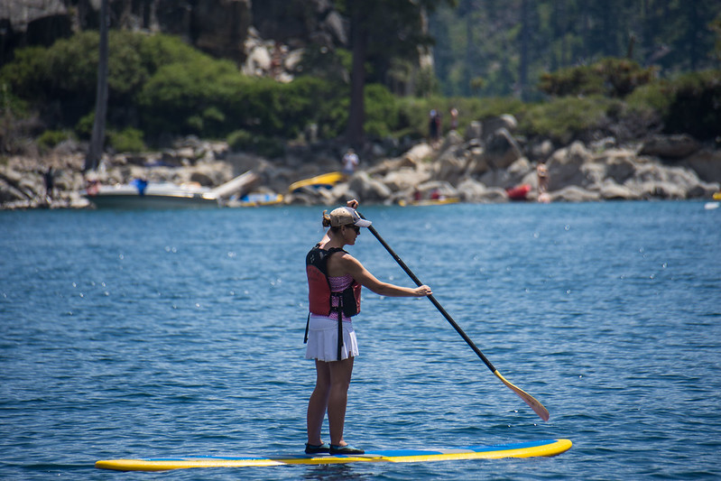 Woman in a white shorts