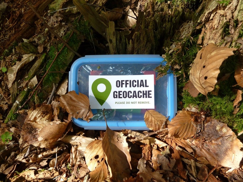 A blue box with a map of the area