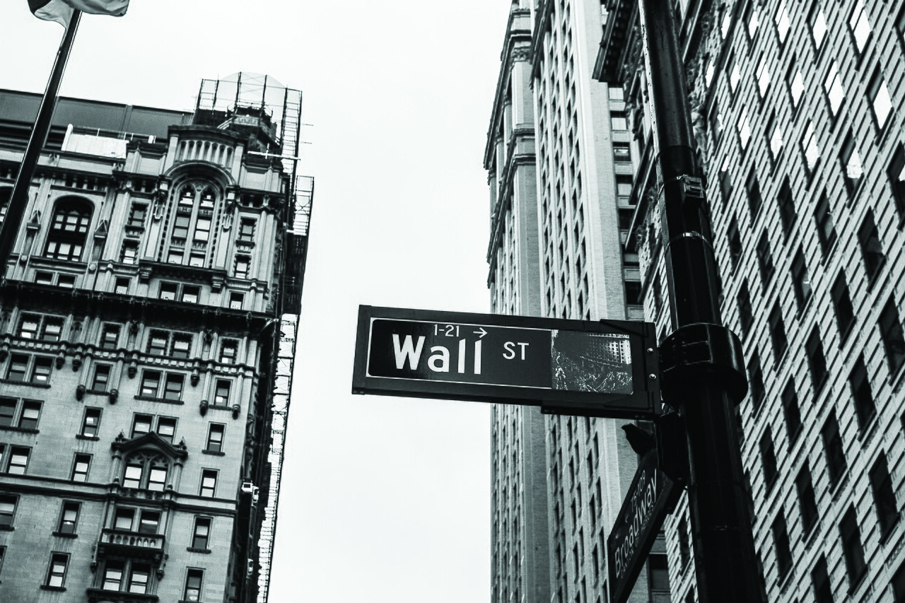 Monochrome Wall Street Sign