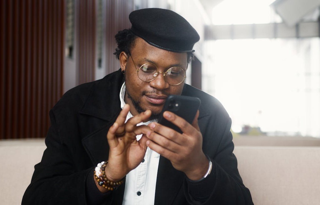 Man in a black suit jacket