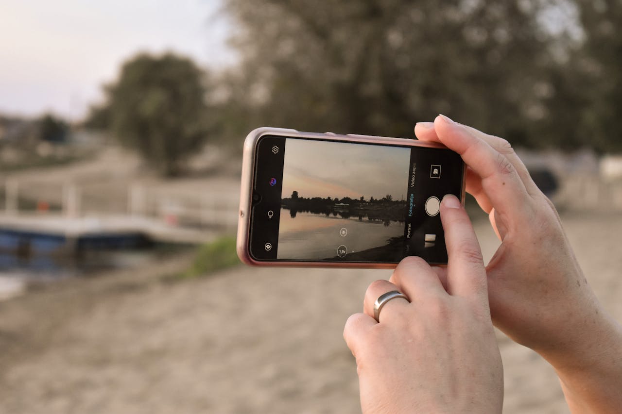 Close-Up shot of a person taking photos