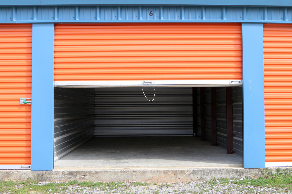 Storage: Empty Storage Unit With Door Open