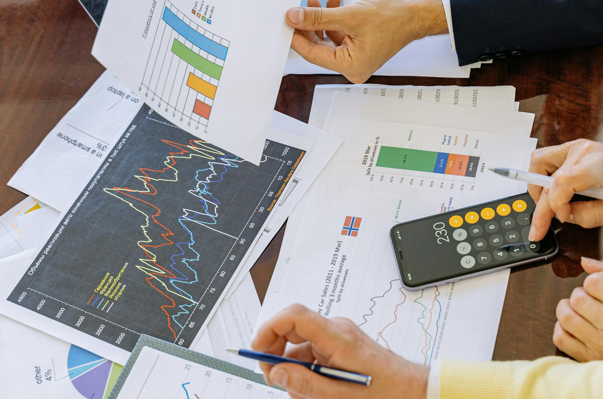 Meeting inside an office with documents