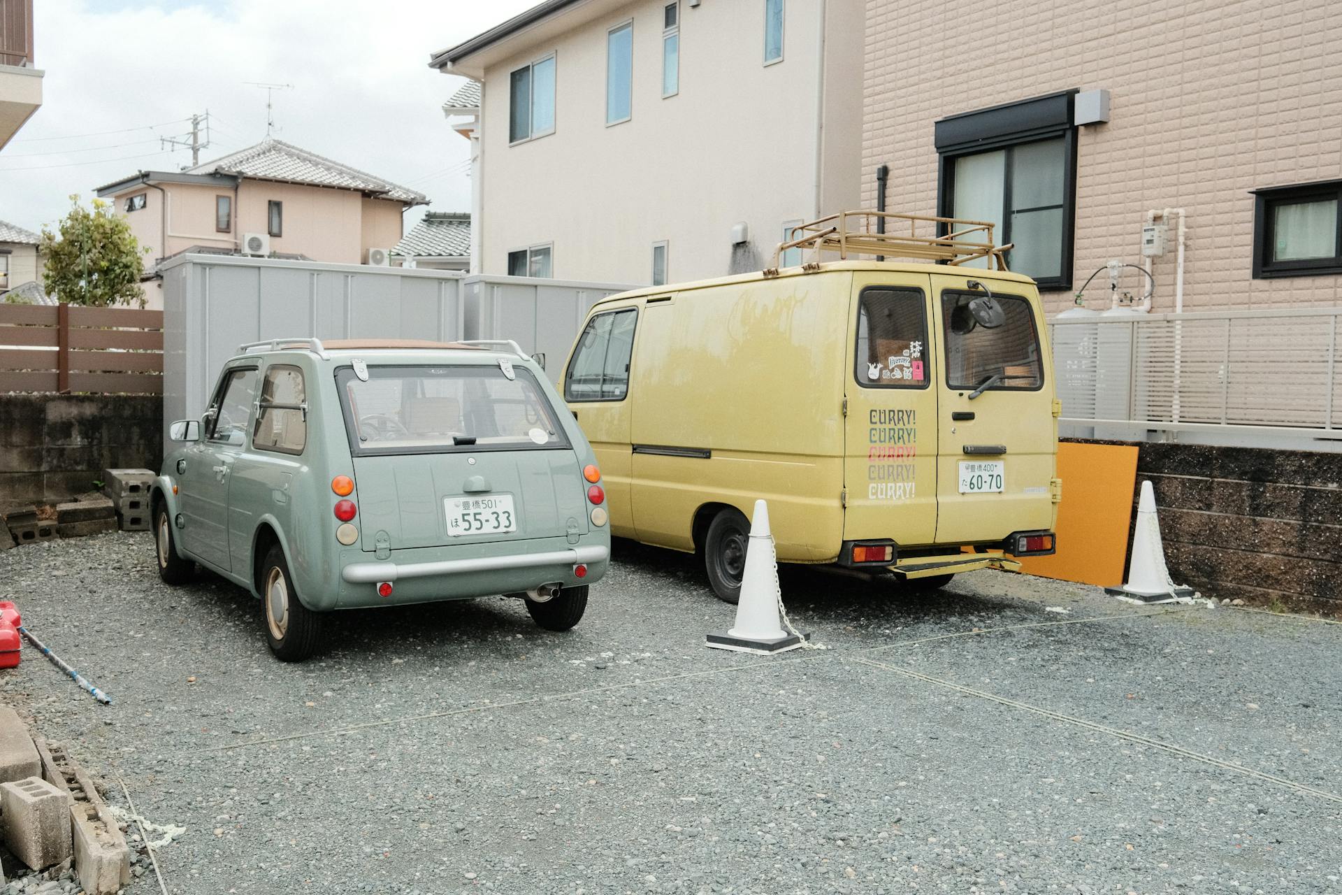 Nostalgic Vintage Cars in Japanese Suburb