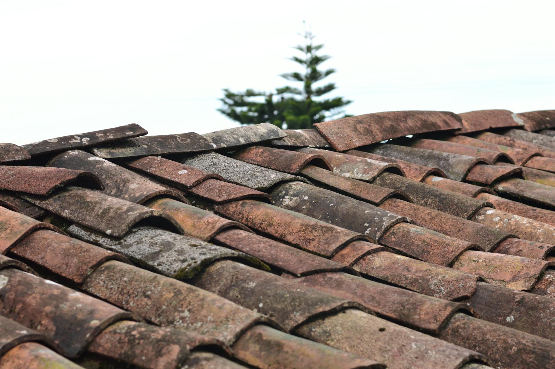 Closeup photo of a house roof 