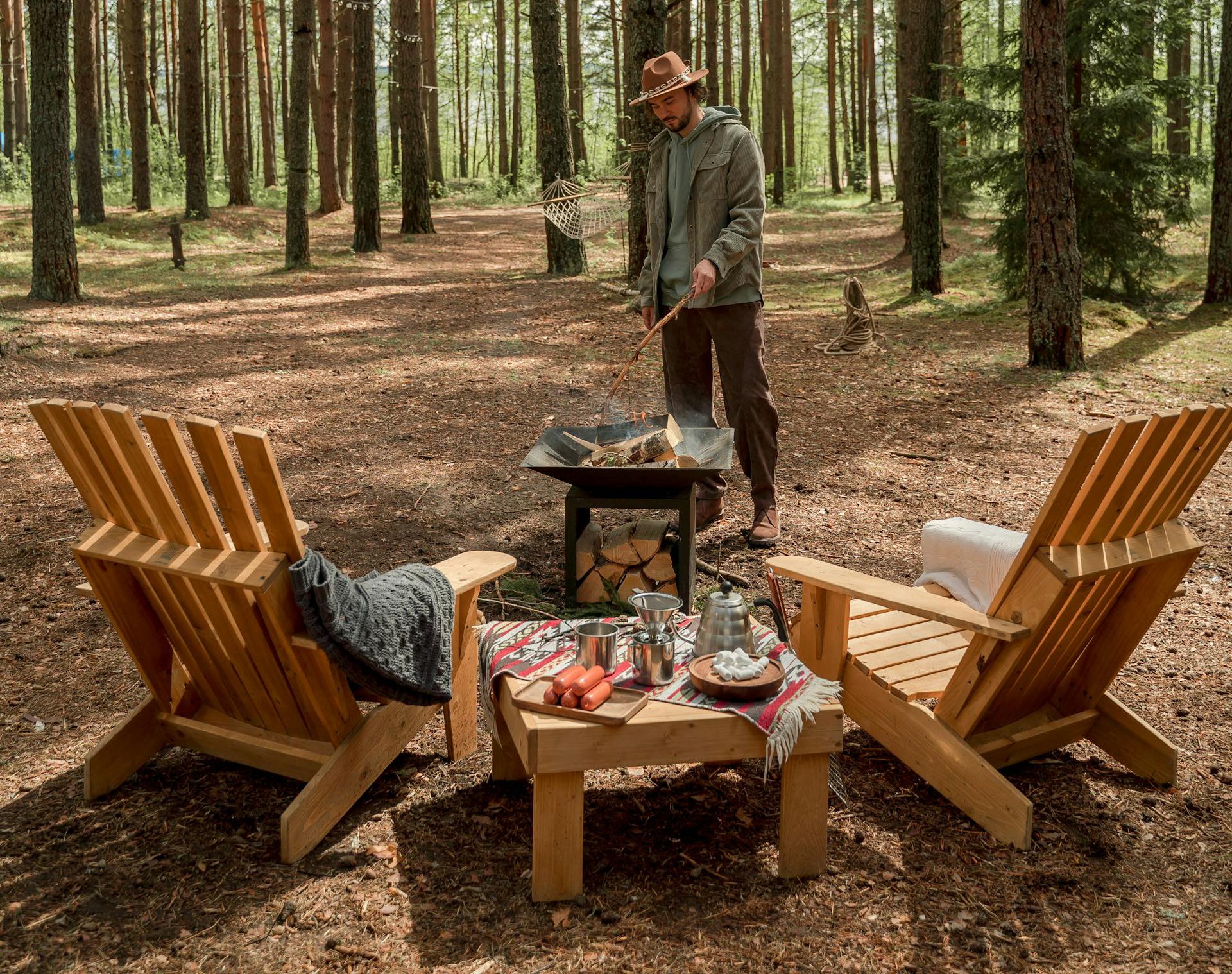 Campfire in the woods