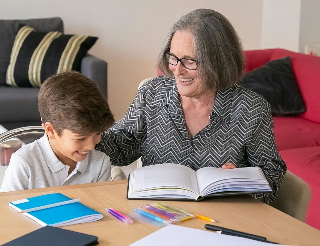 Small kid with his nanny.