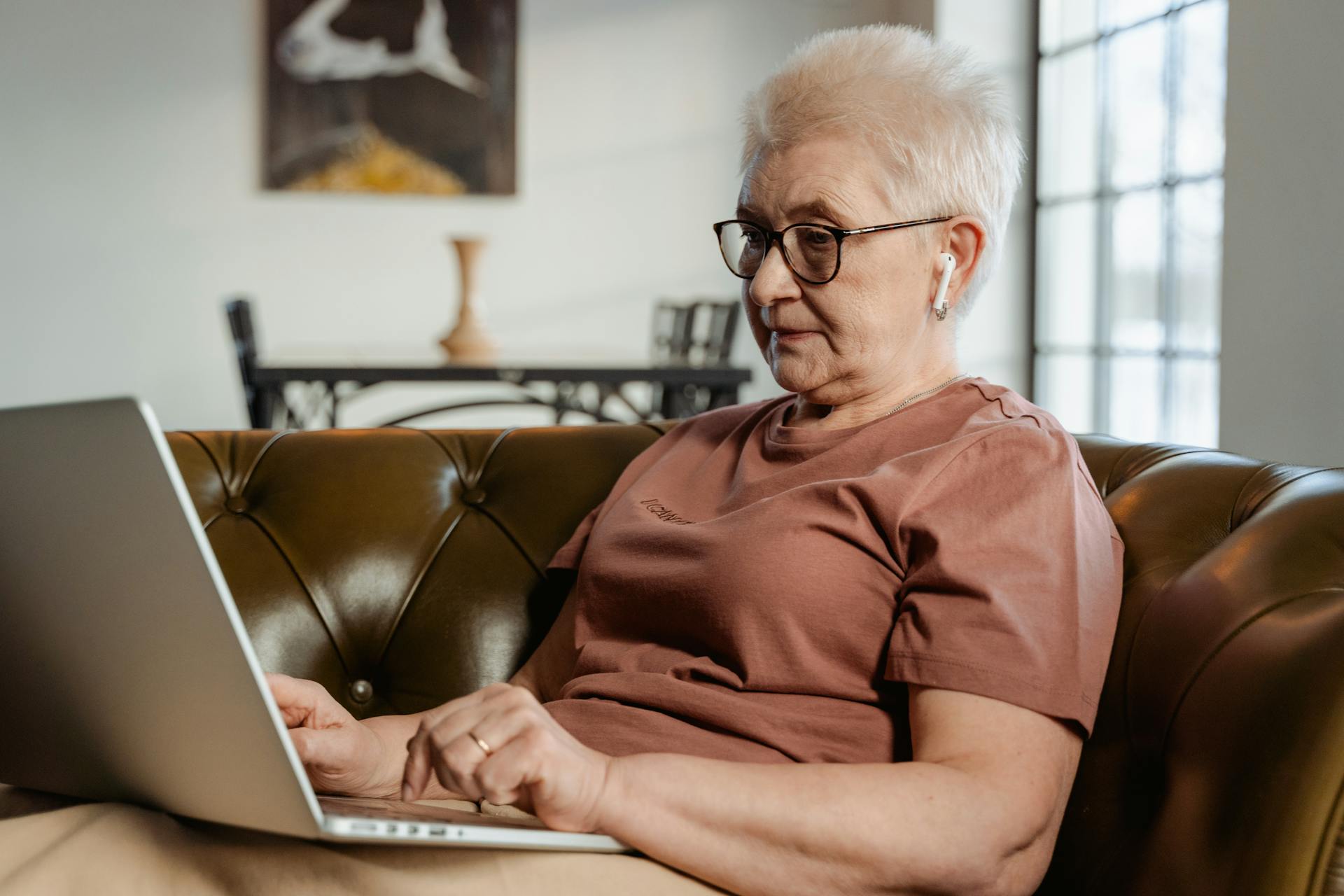 Woman using a laptop