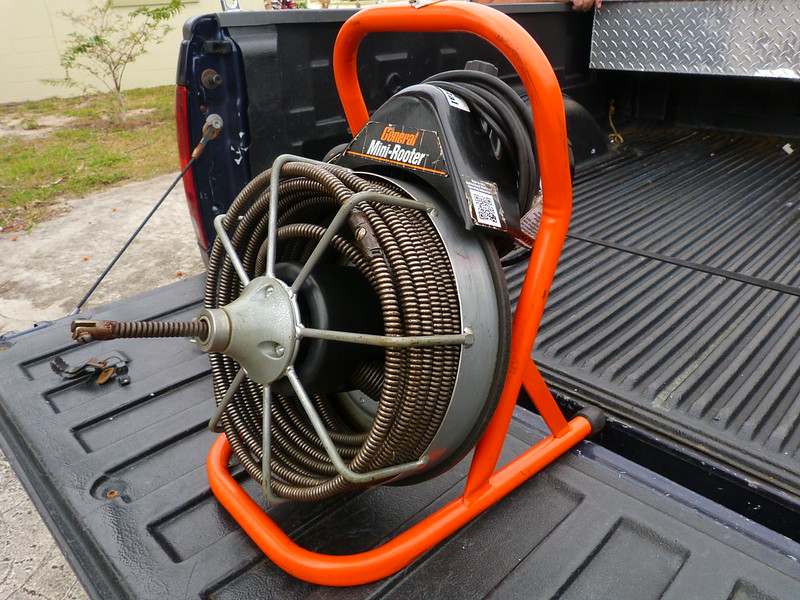 Image of a professional-grade drain cleaning machine
