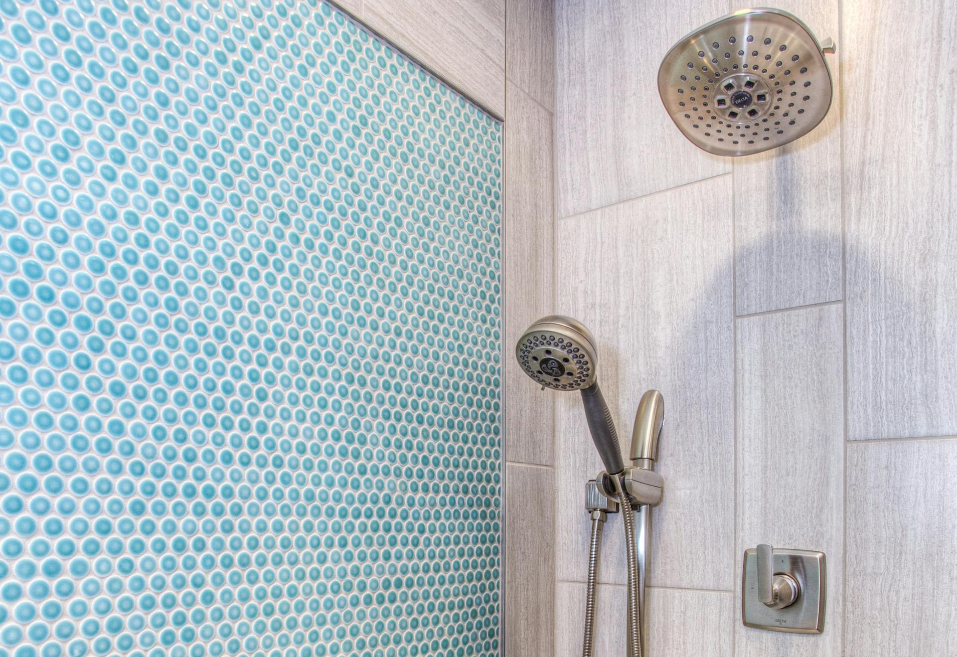 Stainless Steel Shower Head Inside Bathroom