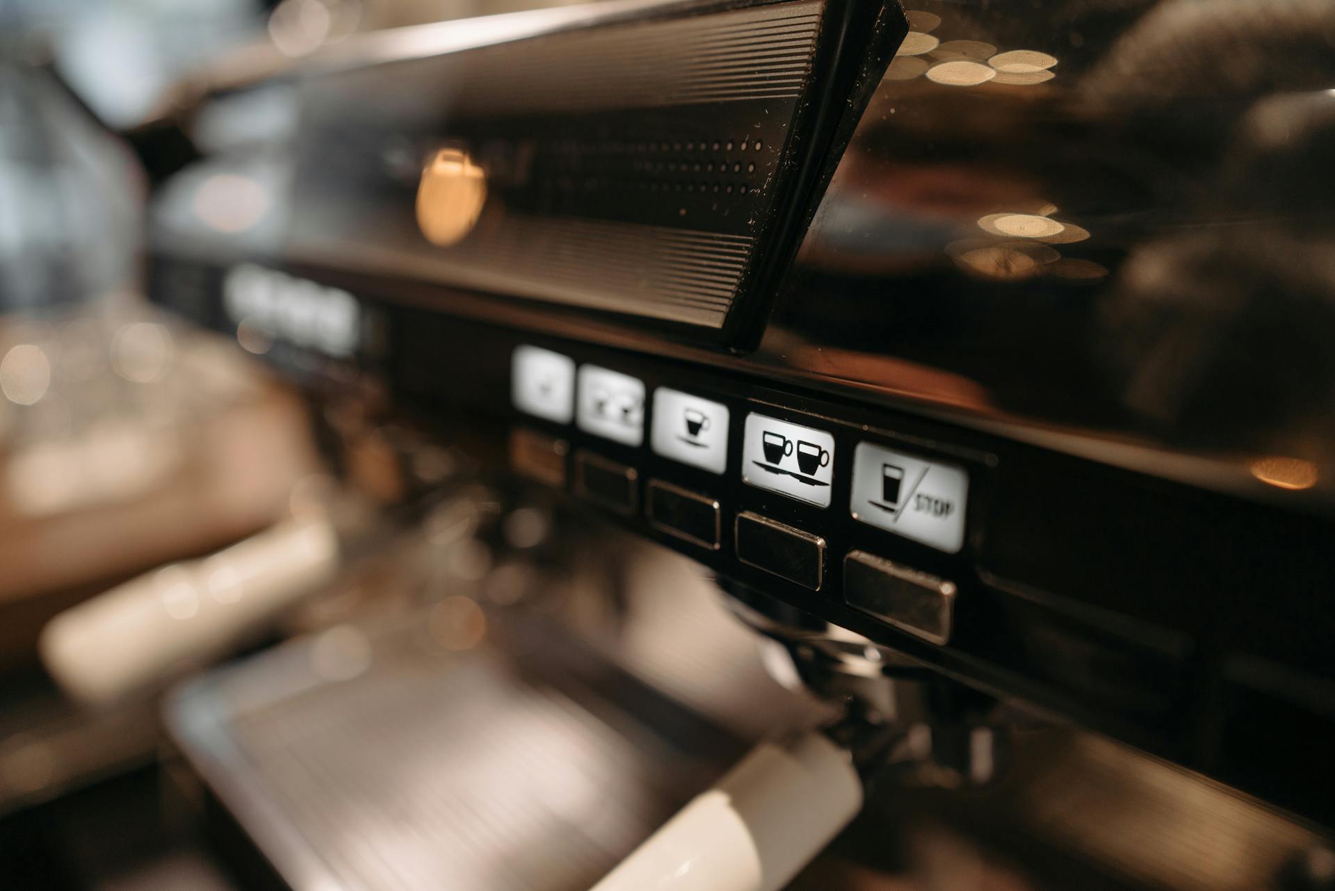Close-Up Shot of an Espresso Machine