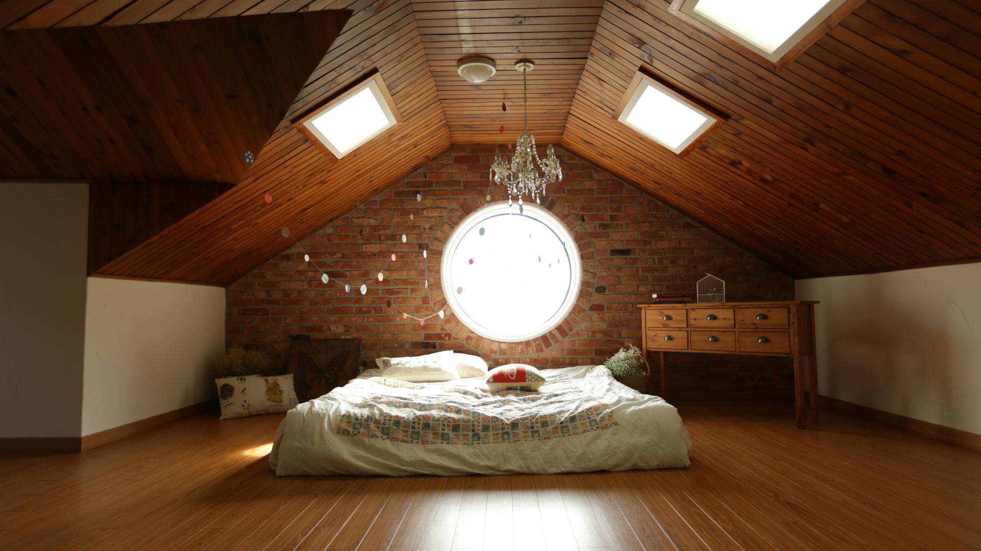 A beautiful bedroom in the attic