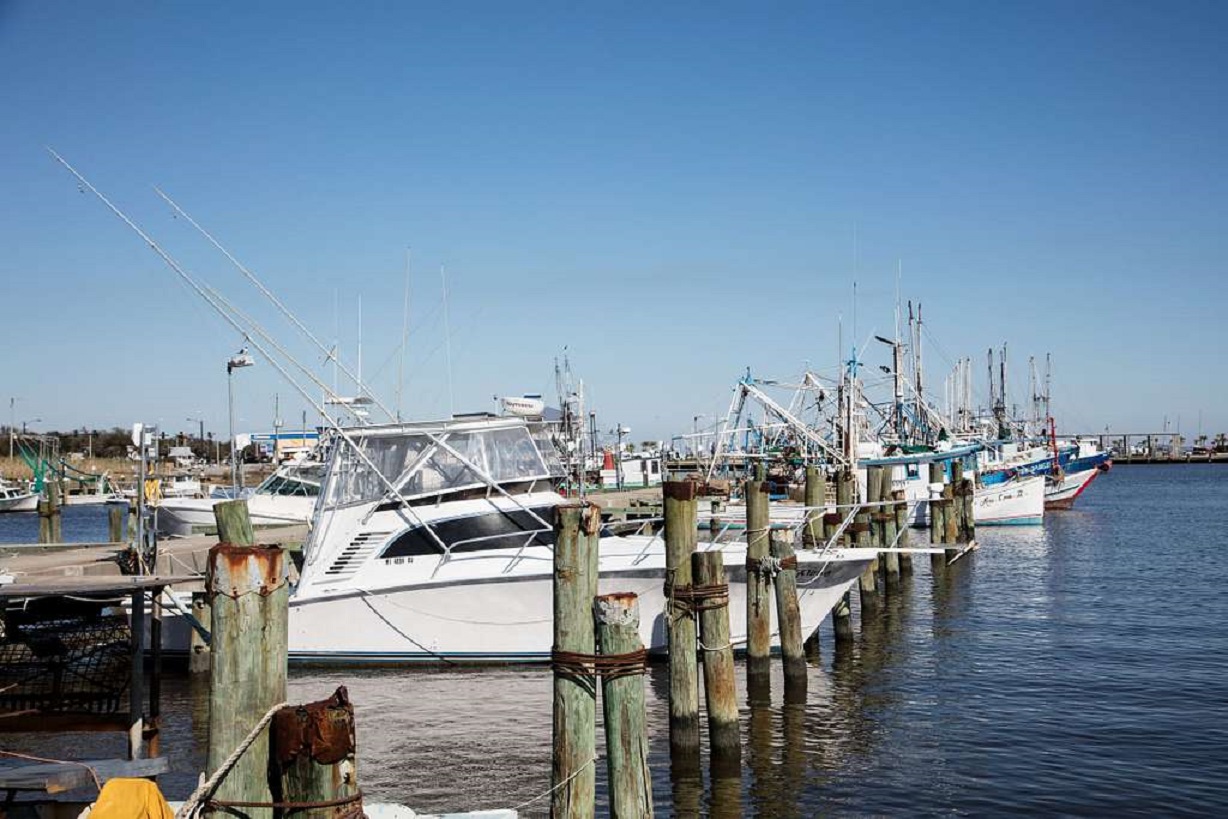 Harbor Scene In The Mississippi Gulf Coast.