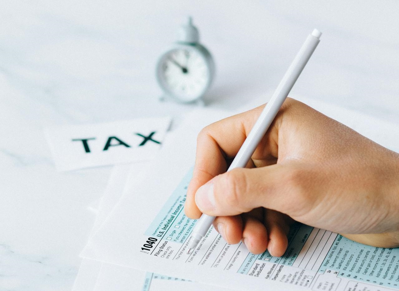 Person filing tax documents.